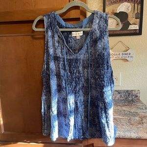Knox Rose Blue Lace Tank Top